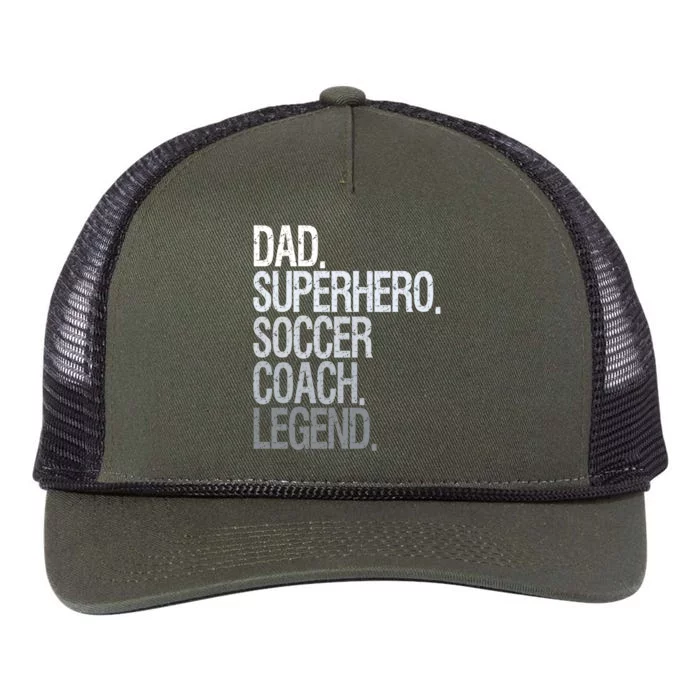 Dad Superhero Soccer Coach Legend Retro Rope Trucker Hat Cap