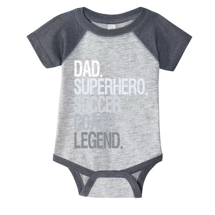 Dad Superhero Soccer Coach Legend Infant Baby Jersey Bodysuit