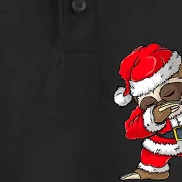 Dabbing Santa Sloth Merry Slothmas Christmas Pajama Dry Zone Grid Performance Polo