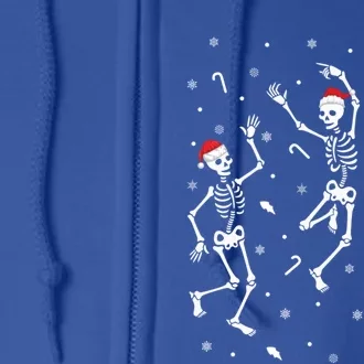 Dancing Skeleton Santa Hat Xmas Funny Funny Gift Spooky Christmas Cool Gift Full Zip Hoodie