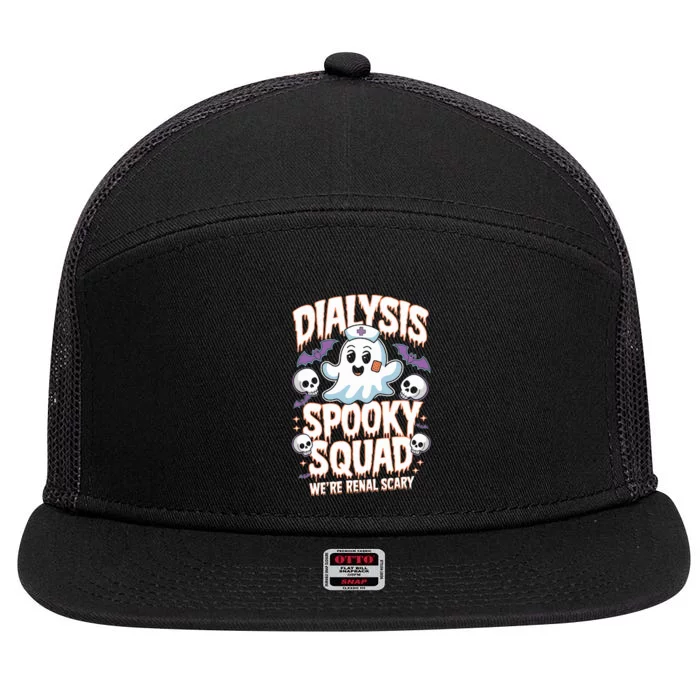 Dialysis Spooky Squad WeRe Renal Scary Nurse Halloween 7 Panel Mesh Trucker Snapback Hat