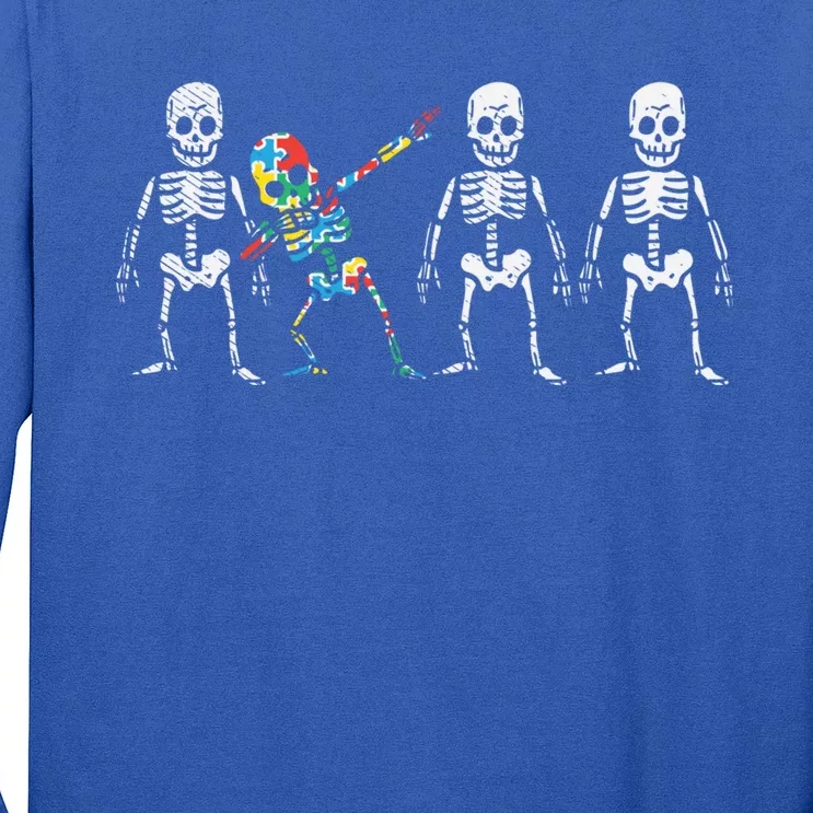 Dabbing Skeleton Stand Out Puzzle Autism Awareness Gift Funny Gift Long Sleeve Shirt