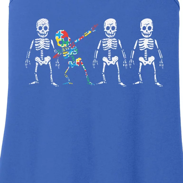 Dabbing Skeleton Stand Out Puzzle Autism Awareness Gift Funny Gift Ladies Essential Tank