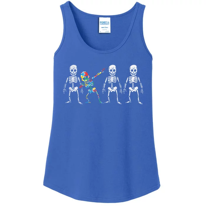 Dabbing Skeleton Stand Out Puzzle Autism Awareness Gift Funny Gift Ladies Essential Tank