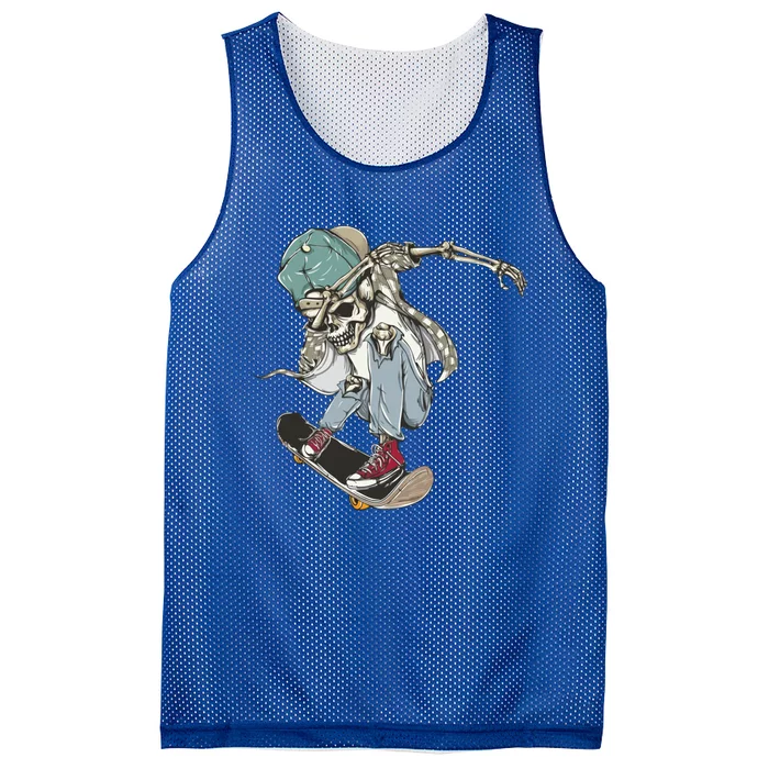 Dabbing Skeleton Skating Skateboard Skate Skateboarder Gift Mesh Reversible Basketball Jersey Tank