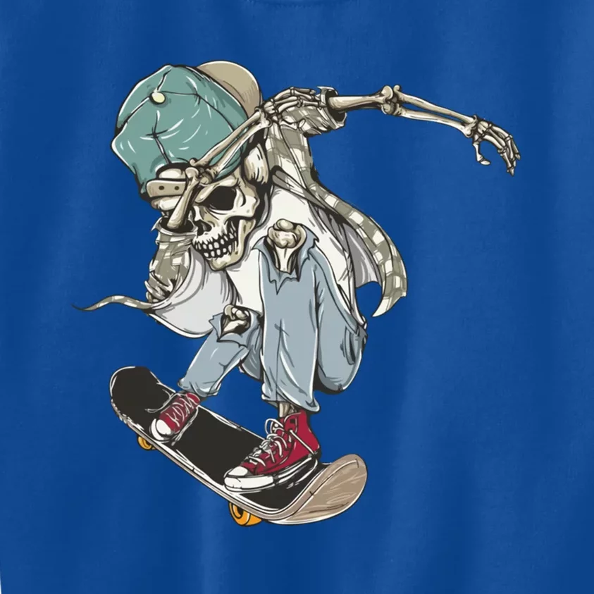 Dabbing Skeleton Skating Skateboard Skate Skateboarder Gift Kids Sweatshirt