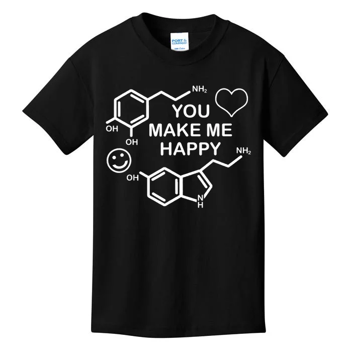 Dopamine Smile Serotonin Heart You Make Me Happy Kids T-Shirt