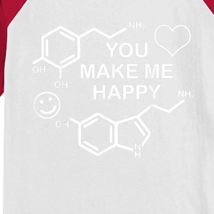 Dopamine Smile Serotonin Heart You Make Me Happy Kids Colorblock Raglan Jersey