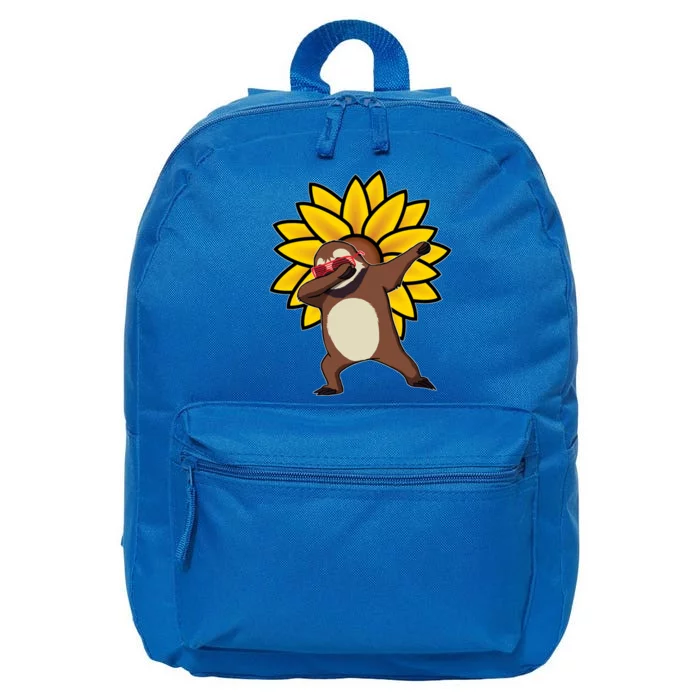 Dabbing Sloth Sunflower Autism Awareness Gift 16 in Basic Backpack