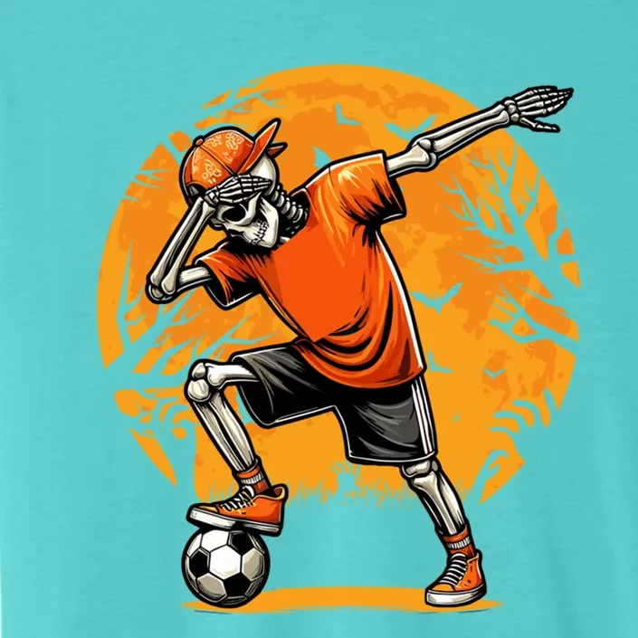 Dabbing Soccer Skeleton Funny Football Soccer Halloween Gift ChromaSoft Performance T-Shirt