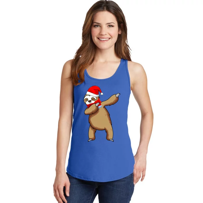 Dabbing Santa Sloth Christmas Pajama Merry Slothmas Cool Gift Ladies Essential Tank