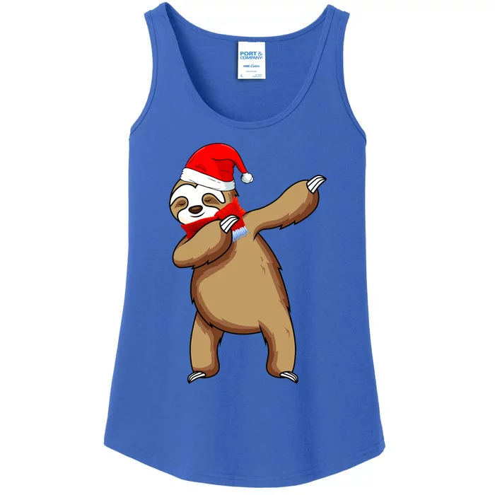 Dabbing Santa Sloth Christmas Pajama Merry Slothmas Cool Gift Ladies Essential Tank