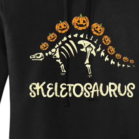 Dinosaur Skeleton Stegosaurus Halloween Women's Pullover Hoodie