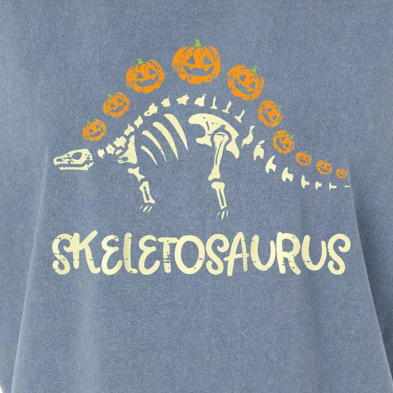 Dinosaur Skeleton Stegosaurus Halloween Garment-Dyed Women's Muscle Tee