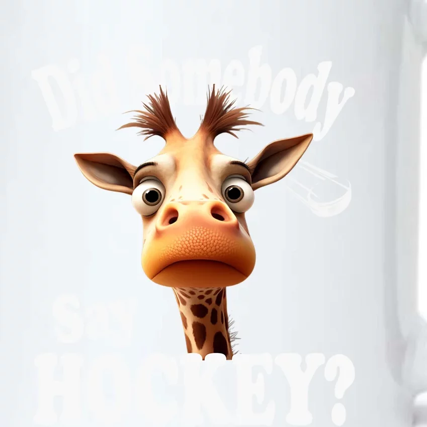 Did Somebody Say Hockey Dad Funny Giraffe Loves Hockey Gift Black Color Changing Mug