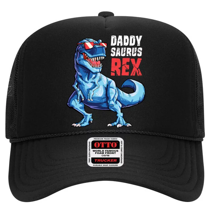 Daddy Saurus T Rex Dinosaur FatherS Day Family Matching T High Crown Mesh Trucker Hat