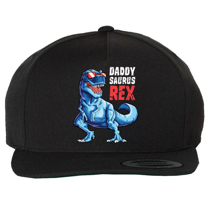 Daddy Saurus T Rex Dinosaur FatherS Day Family Matching T Wool Snapback Cap