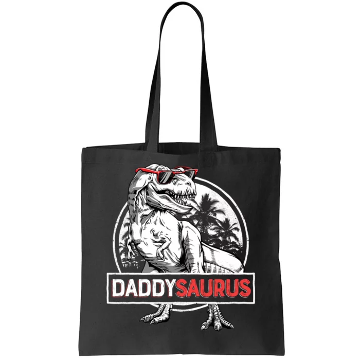 Daddy Saurus T Rex Dinosaur FatherS Day Family Matching Hoodie Tote Bag