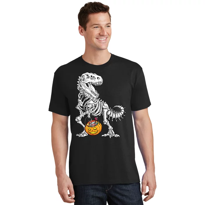 Dinosaur Skeleton T Rex Scary Halloween Boy Kids T-Shirt