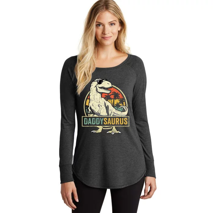 Daddy Saurus T Rex Dinosaur Daddysaurus Family Matching Women's Perfect Tri Tunic Long Sleeve Shirt