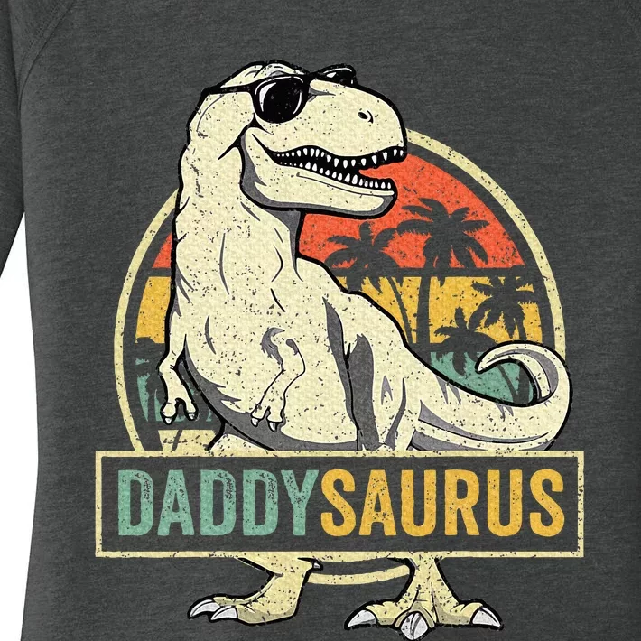 Daddy Saurus T Rex Dinosaur Daddysaurus Family Matching Women's Perfect Tri Tunic Long Sleeve Shirt