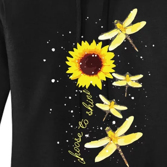 Dragonfly Sunflower Teacher Growth Mindset Choose To Shine Women's Pullover Hoodie