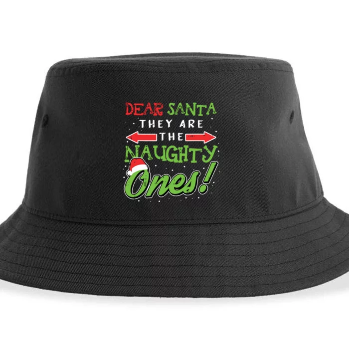 Dear Santa They Are The Naughty Ones Funny Christmas Gifts Sustainable Bucket Hat