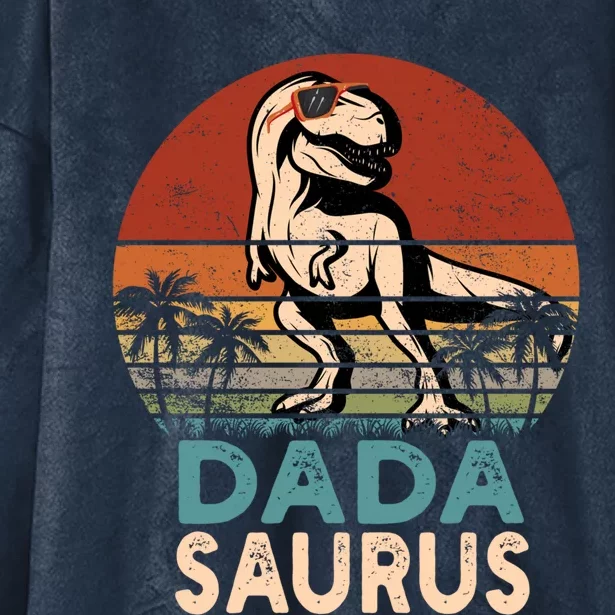 Dada Saurus Trex Dinosaur Cool Dadasaurus Funny Gift Hooded Wearable Blanket