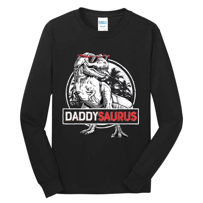 Daddy Saurus T rex Dinosaur  Father's Day Family Matching Tall Long Sleeve T-Shirt