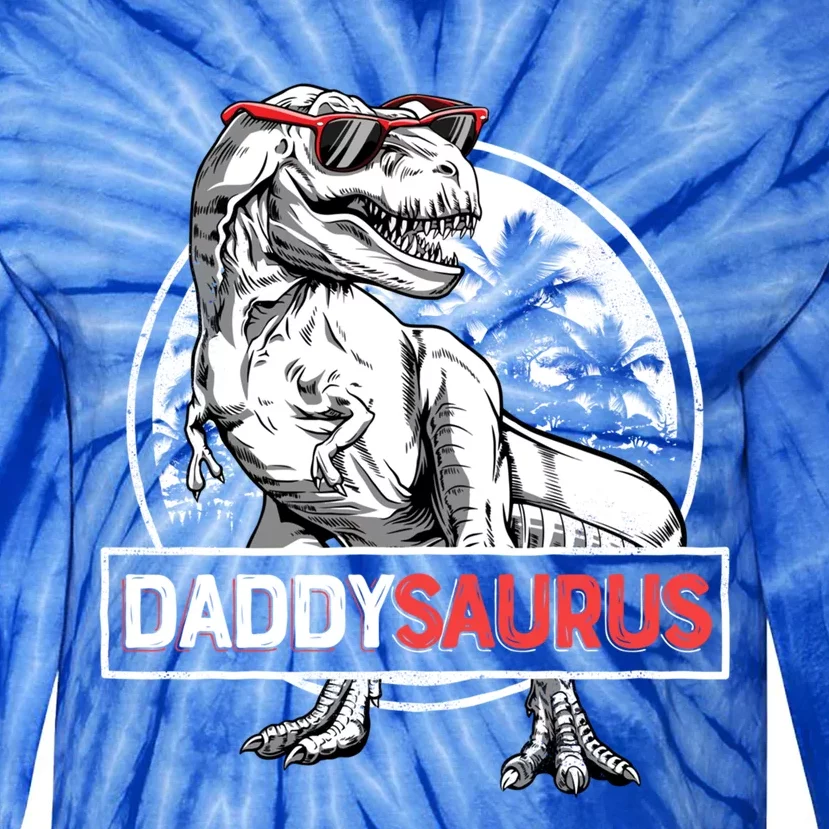 Daddy Saurus T Rex Dinosaur FatherS Day Family Matching Gift Tie-Dye Long Sleeve Shirt