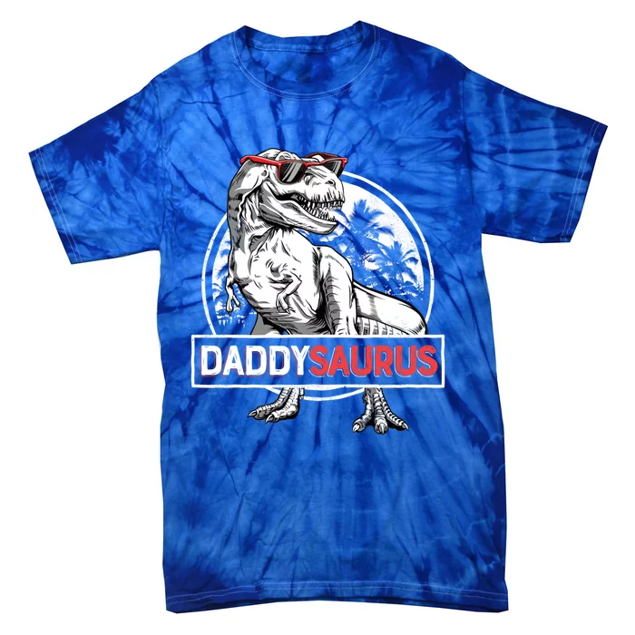 Daddy Saurus T Rex Dinosaur FatherS Day Family Matching Gift Tie-Dye T-Shirt