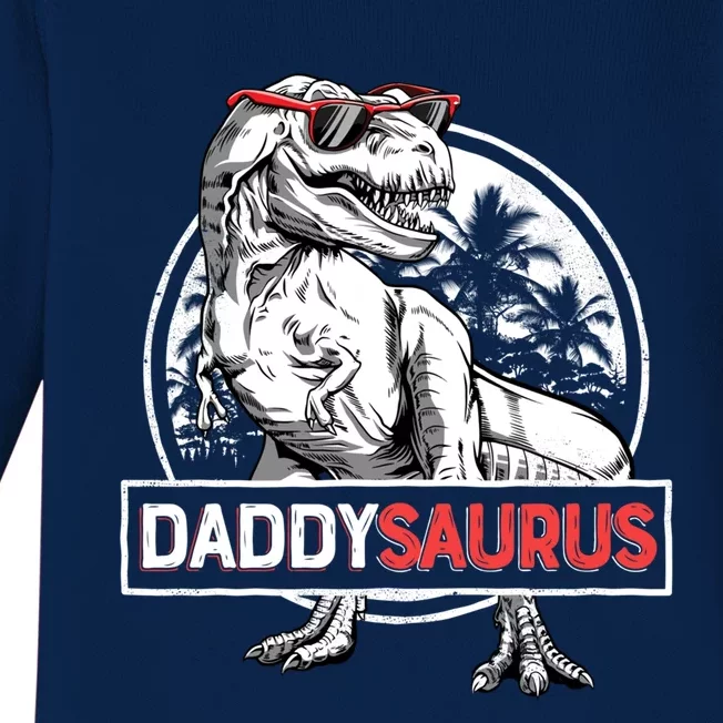 Daddy Saurus T Rex Dinosaur FatherS Day Family Matching Gift Baby Long Sleeve Bodysuit