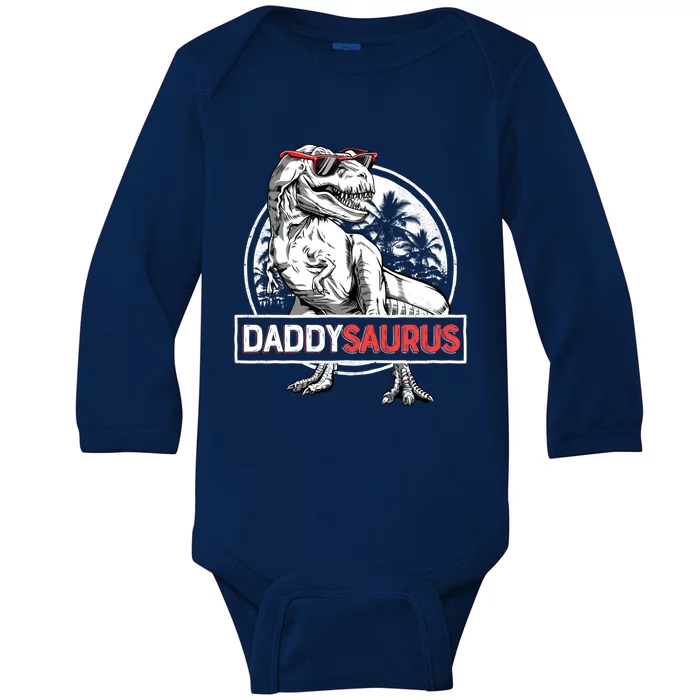 Daddy Saurus T Rex Dinosaur FatherS Day Family Matching Gift Baby Long Sleeve Bodysuit