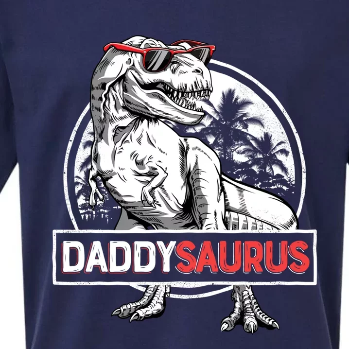 Daddy Saurus T Rex Dinosaur FatherS Day Family Matching Gift Sueded Cloud Jersey T-Shirt