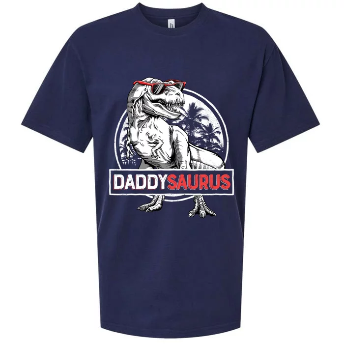 Daddy Saurus T Rex Dinosaur FatherS Day Family Matching Gift Sueded Cloud Jersey T-Shirt