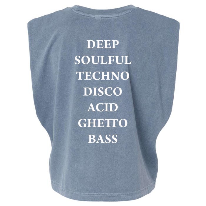 Deep Soulful Techno Disco Acid Ghetto Bass Front & Back Garment-Dyed Women's Muscle Tee