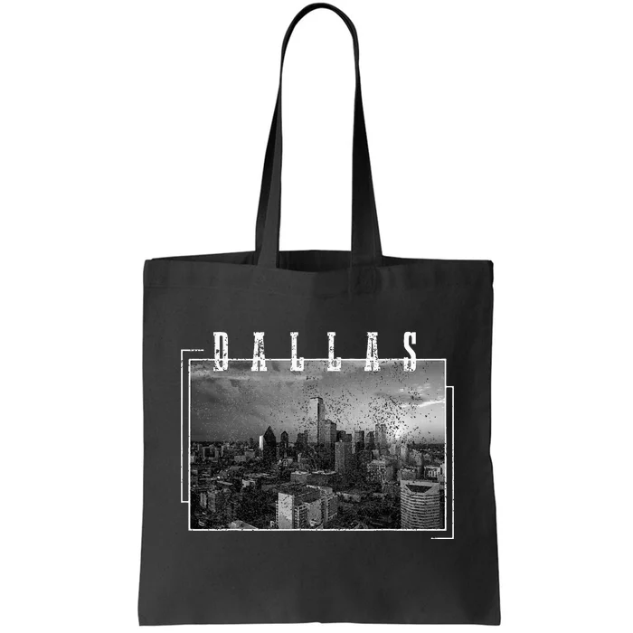 Dallas Skyline Texas Pride Vintage Black & White Photograph Tote Bag