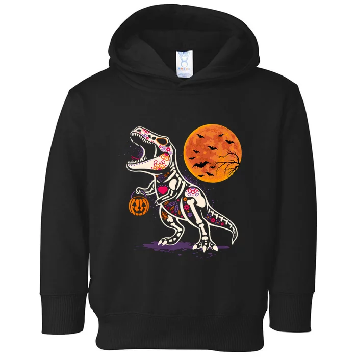 Dinosaur Skeleton T Rex Patterns Scary Halloween Hoodie Toddler Hoodie