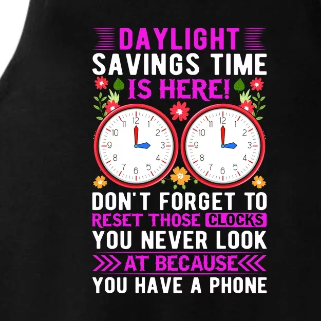 Daylight Savings Time Funny Ladies Tri-Blend Wicking Tank