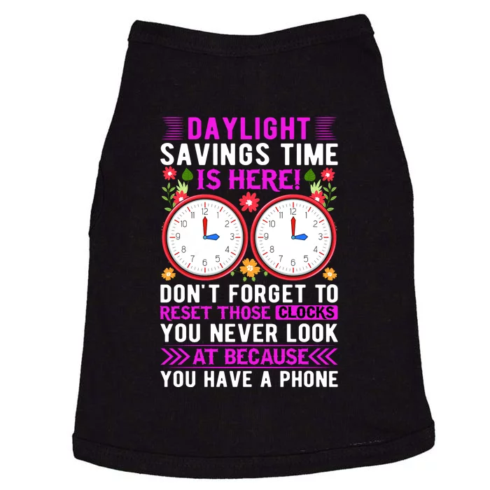 Daylight Savings Time Funny Doggie Tank