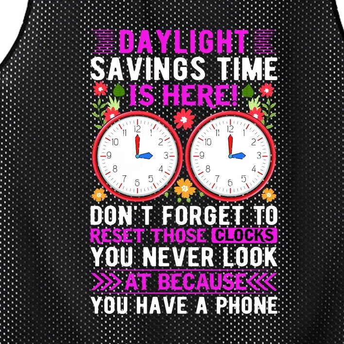 Daylight Savings Time Funny Mesh Reversible Basketball Jersey Tank