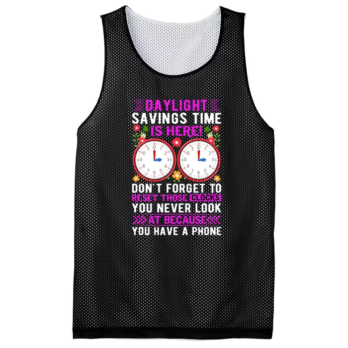 Daylight Savings Time Funny Mesh Reversible Basketball Jersey Tank