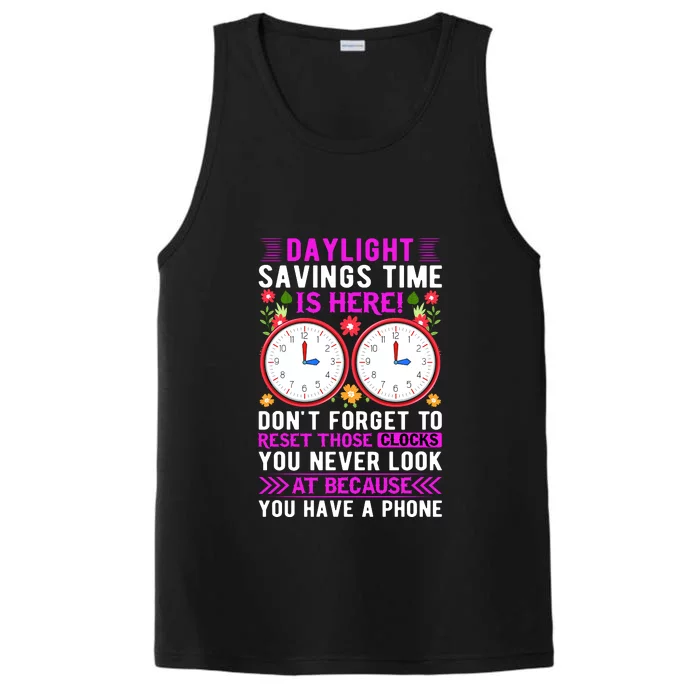 Daylight Savings Time Funny Performance Tank