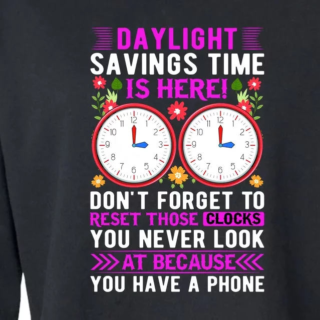 Daylight Savings Time Funny Cropped Pullover Crew