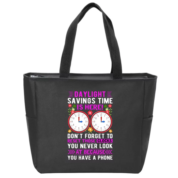 Daylight Savings Time Funny Zip Tote Bag