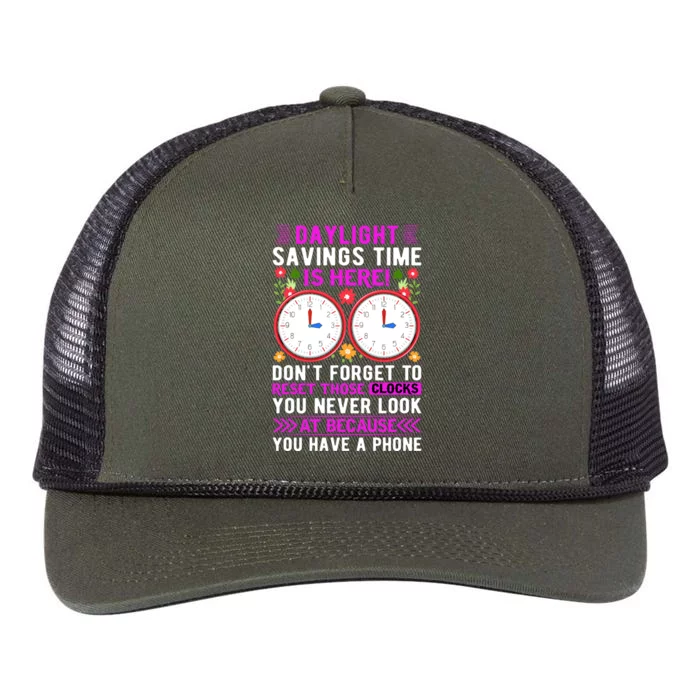 Daylight Savings Time Funny Retro Rope Trucker Hat Cap