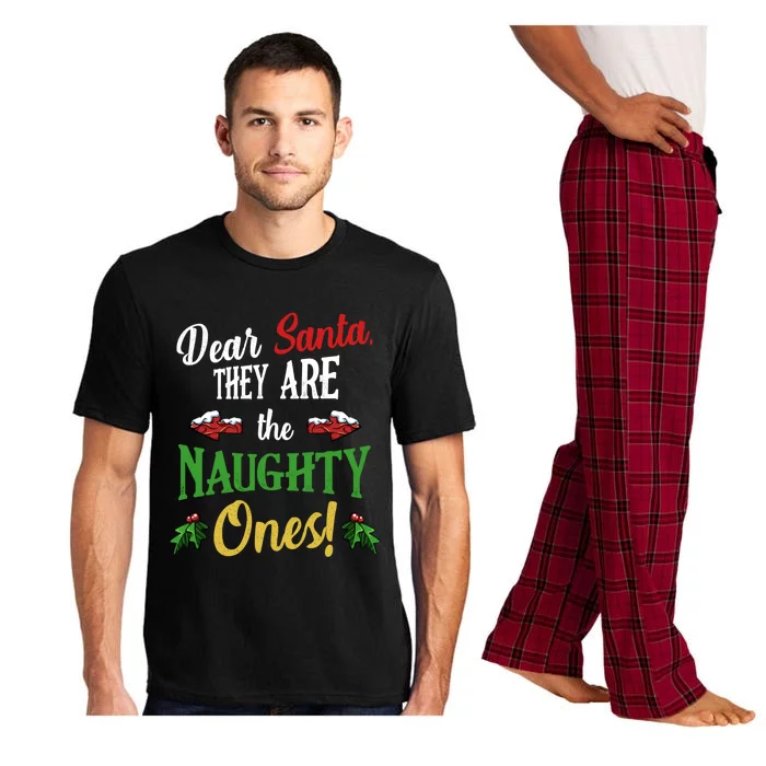 Dear Santa They Are Naughty Ones Funny Christmas Quotes Gift Pajama Set