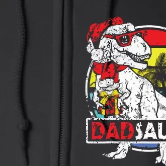 Dad Saurus T Rex Dinosaur Family Matching Xmas Christmas Full Zip Hoodie