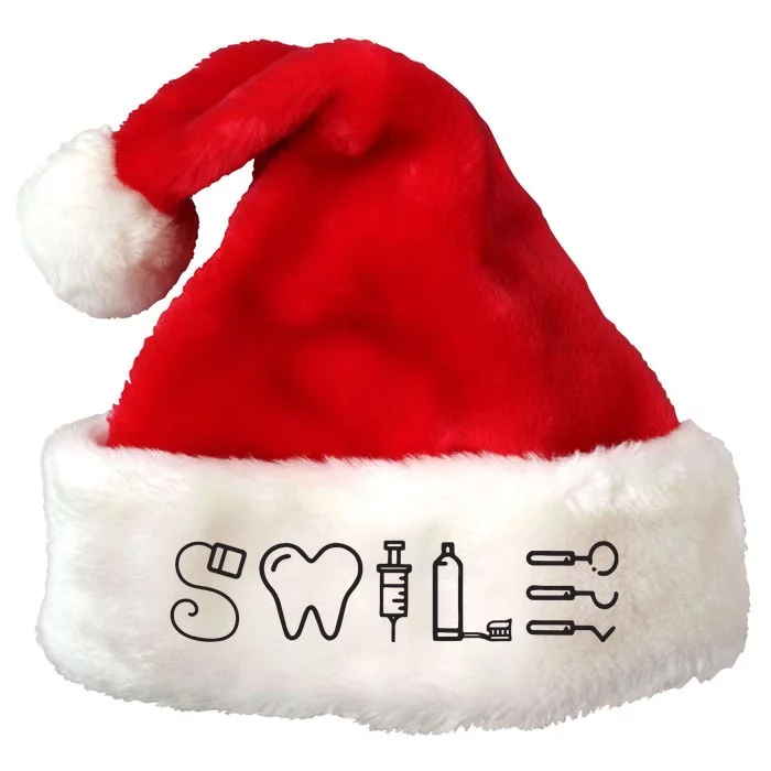 Dentist Smile Teeth Dental Hygienist Funny Dentist Premium Christmas Santa Hat