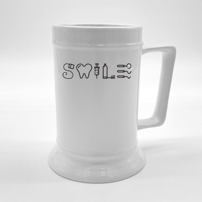 Dentist Smile Teeth Dental Hygienist Funny Dentist Front & Back Beer Stein